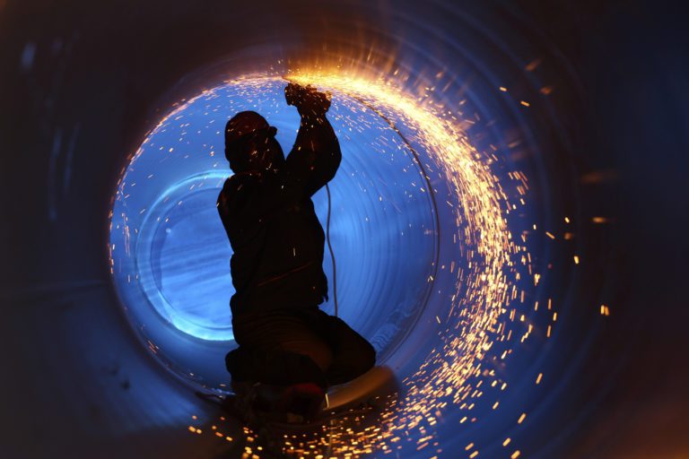A welder at work
